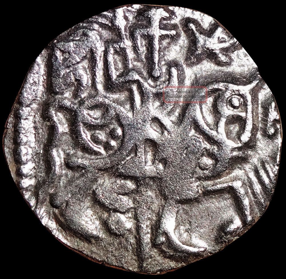 Ancient India - Spalapati Deva - Silver Jital (850 - 970 Ad) Horse & Bull Gs61 India photo