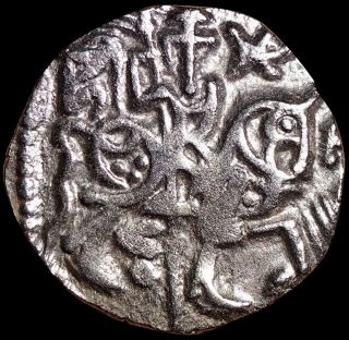 Ancient India - Spalapati Deva - Silver Jital (850 - 970 Ad) Horse & Bull Gs61 photo