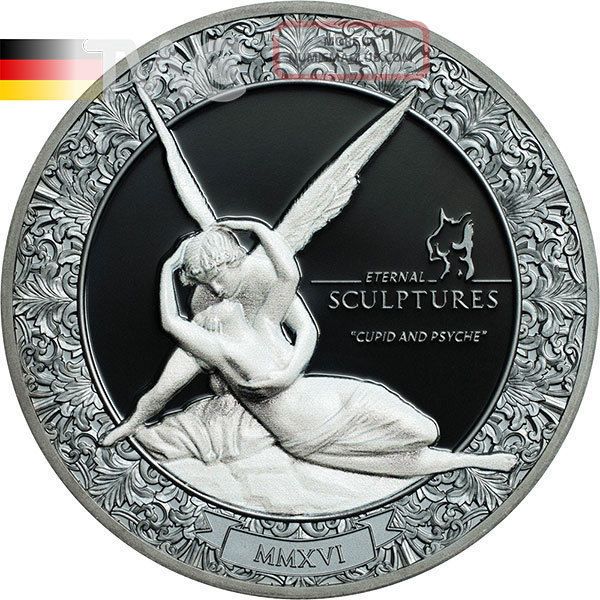 Palau 2016 10$ Cupid And Psyche - Eternal Sculptures 2oz Black Proof Silver Coin Australia & Oceania photo