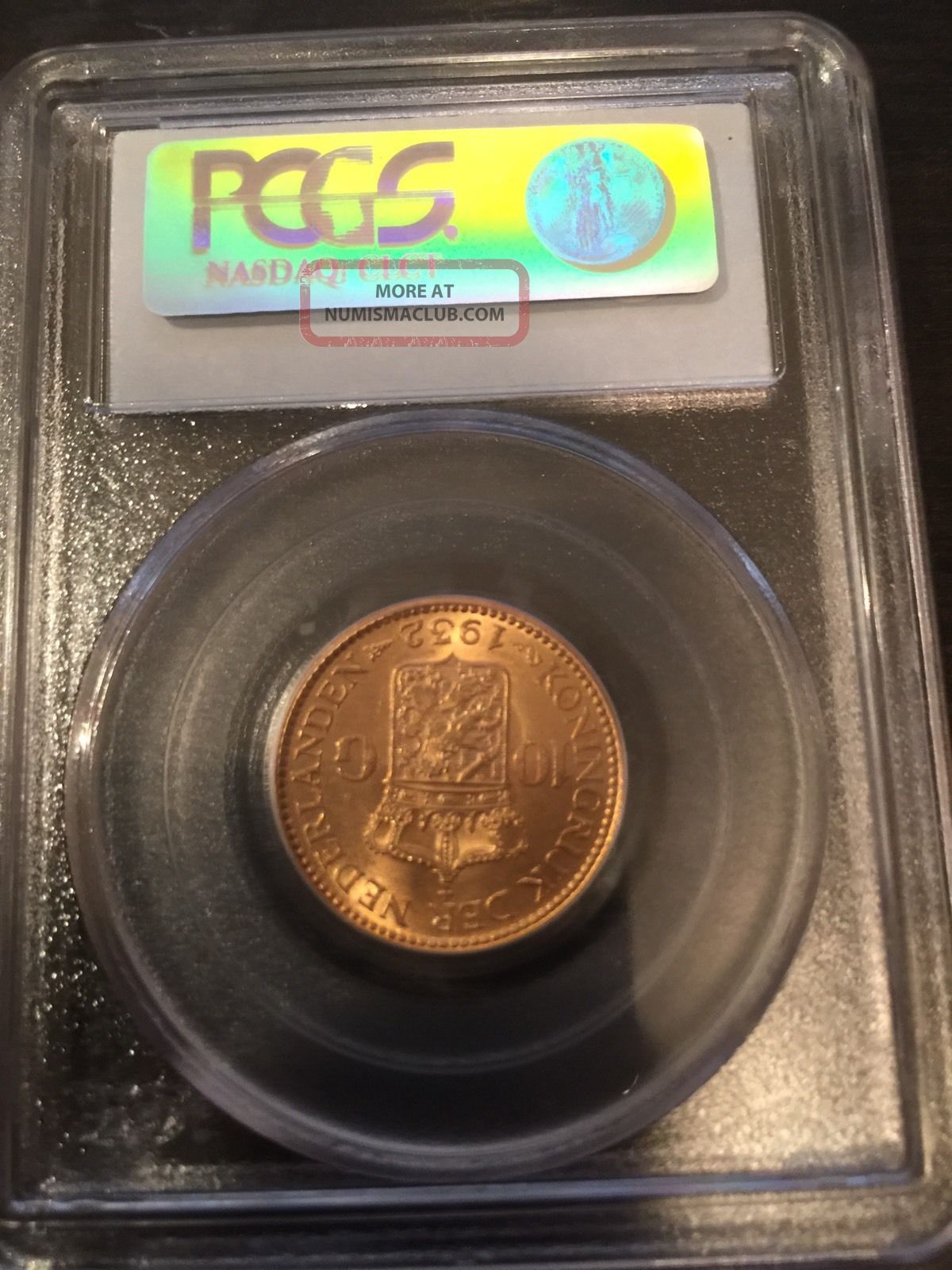 1932 Netherlands Gold 10g Ms 62 Pcgs