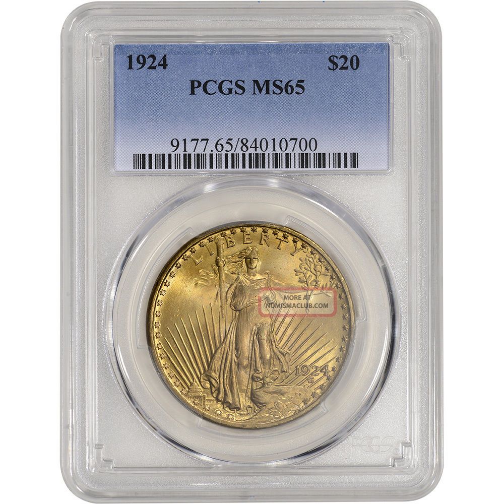 1924 Us Gold $20 Saint - Gaudens Double Eagle - Pcgs Ms65 Gold photo