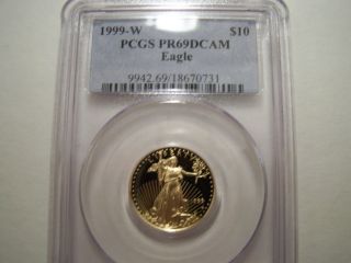 U.  S.  1999 - W $10 Gold Eagle Pcgs Pr69dcam photo