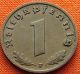 Ww2 German 1937 - F 1 Rp Reichspfennig 3rd Reich Bronze Nazi Coin (rl 1950) Germany photo 1