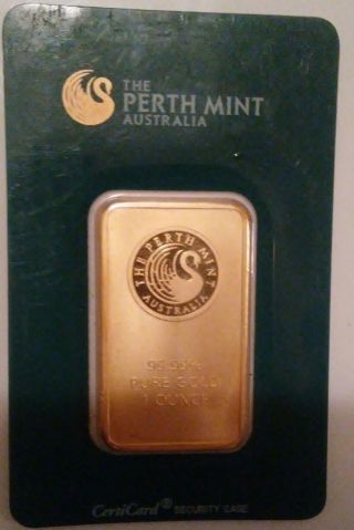 Australia Perth 1oz Gold Bar 99.  99 In Assay photo