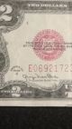 1928 - G $2 Two Dollar Red Seal Note Bill In Small Size Notes photo 2
