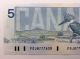 1986 Canada Five 5 Dollars Foj Series Bill Note Uncirculated Banknote B028 Canada photo 4