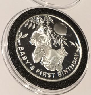 2017 Baby ' S 1st Birthday Celebration Gift 1 Troy Oz.  999 Fine Silver Round Coin photo