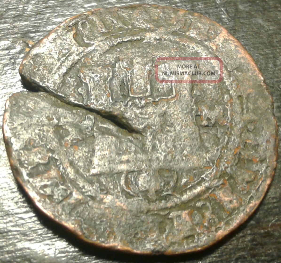 ☆large Copper Rare Pirate Spanish 8 Maravedis Cob Coin ☆ Found On Oak