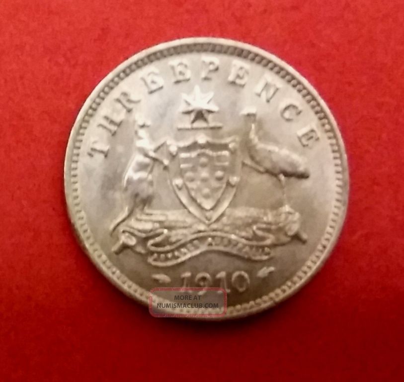 Australia 1910 3 Pence Silver Xf/au Coin. Australia photo