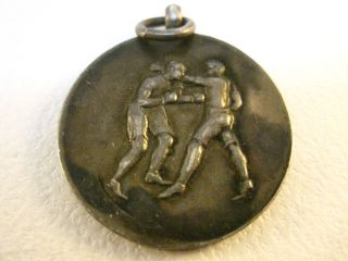 Vintage Boxing Medal Medalion Coin Sterling Silver Fully Hallmarked 1927 Birm photo