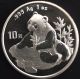 1998 1oz 10 Yuan Chinese Panda (large Date).  999 Silver Bu China photo 4