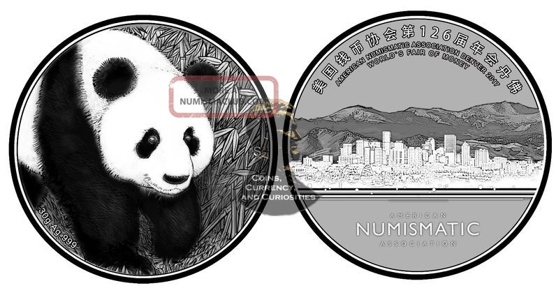 2017 China 1oz Silver Panda Official Denver Ana - Mintage 888 - Confirmed China photo