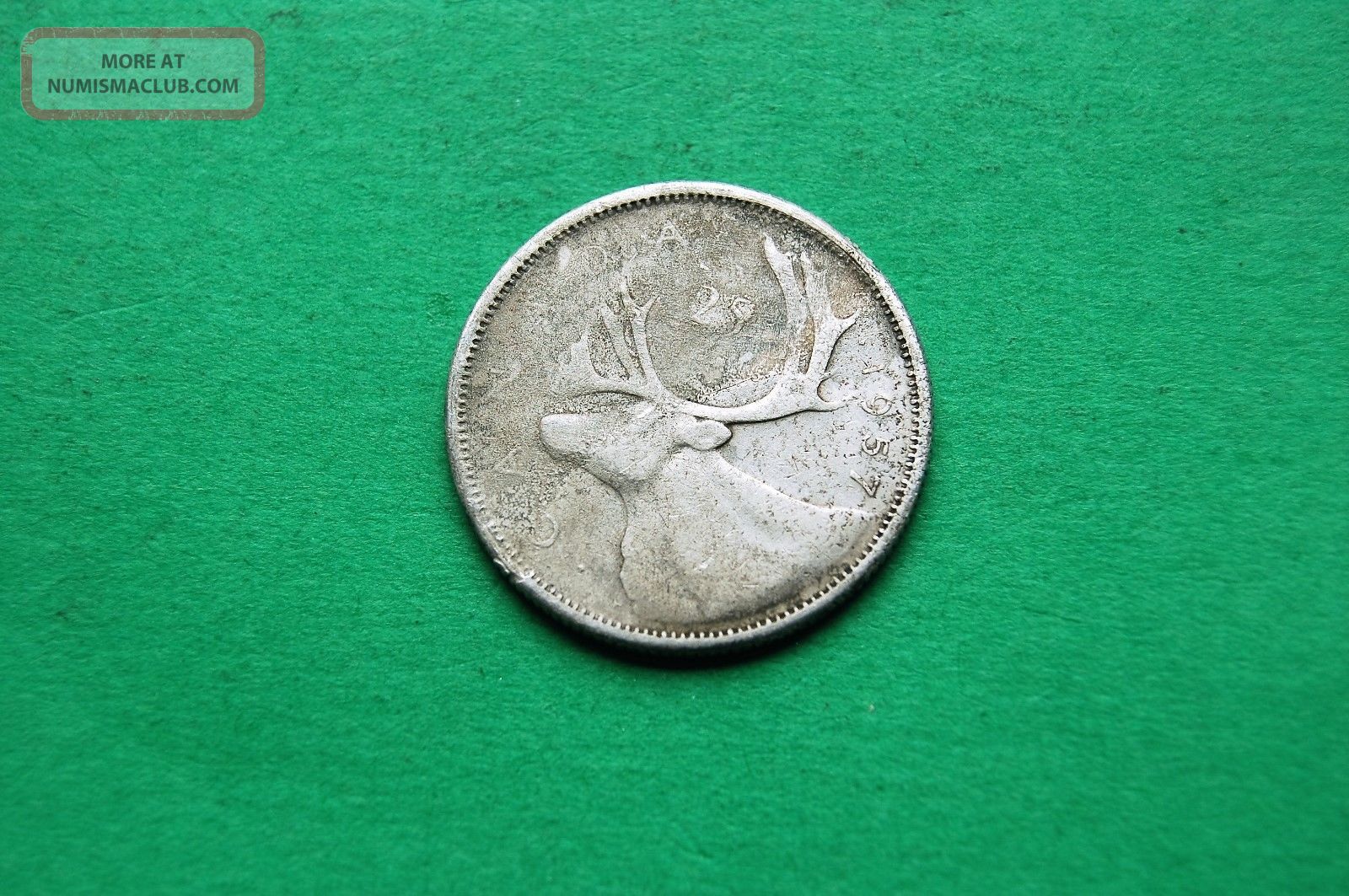 1957 Twenty Five Cent (25c) Elizabeth Ii Canadian Silver Coin. Coins: Canada photo