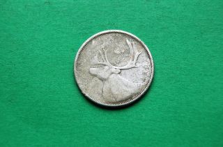 1957 Twenty Five Cent (25c) Elizabeth Ii Canadian Silver Coin. photo
