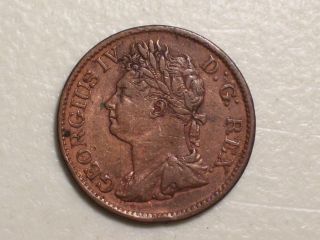 1822 Ireland Half Penny Copper Coin George Iv,  Very Fine,  1/2 Penny photo