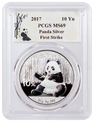 2017 China 10 Yuan 30g Silver Panda Pcgs Ms69 Fs Panda Label Sku43863 photo