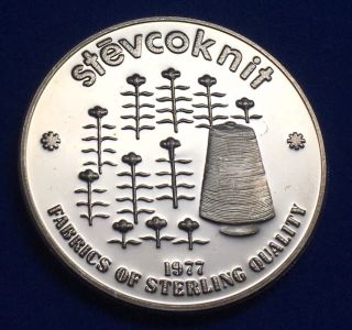 1977 Engelhard Stevcoknit 1 Oz.  999 Fine Silver Round - Rare photo