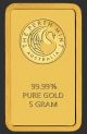 Perth 5 Gram 99.  99 Fine Gold Bar - In Assay Certificate Bars & Rounds photo 2
