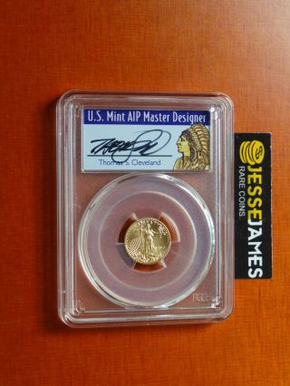 2017 $5 Gold Eagle Pcgs Ms70 Cleveland First Day Of Issue Native Chief Pop 25 photo