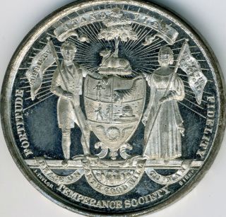 Choice Au Large Victorian Temperance Medal Prodigal Son W/ Orig Bezel Ca 1860s photo