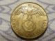 1938 Rare Old Ww2 Nazi Hitler Germany 3rd Reich Brass Dresden 5 Pfennig War Coin Germany photo 1