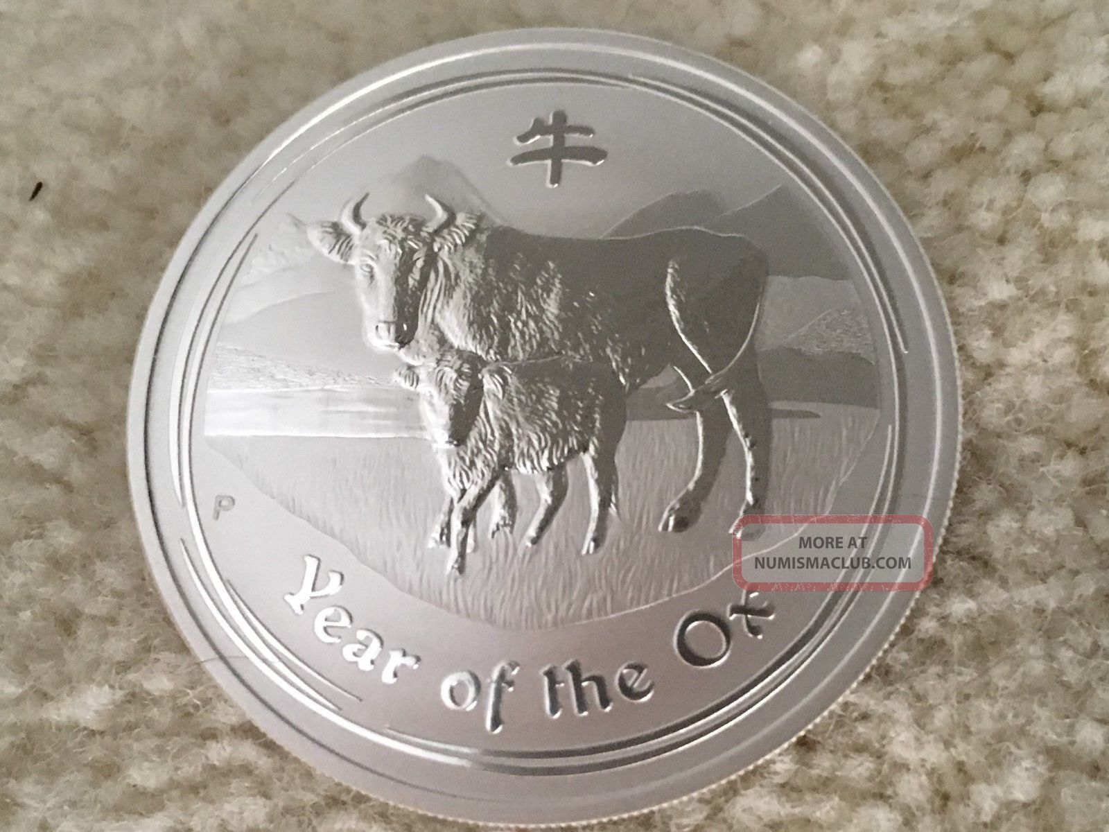 2009 Australian Lunar Year Of The Ox 1 Oz.  Silver Coin Australia photo