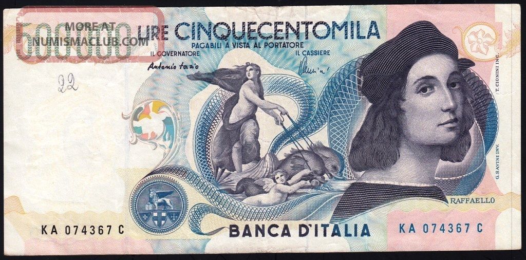Italy 1997 500000 Lire Pick 118 Scarce Europe photo