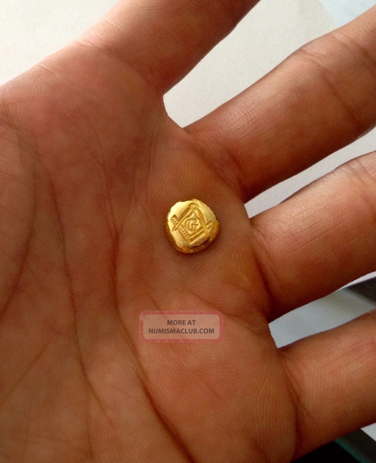 2 Gram Gold 9999 Mason Loaf Round Bar Hand Poured,  99.  99 Pure Two G Au Gold photo