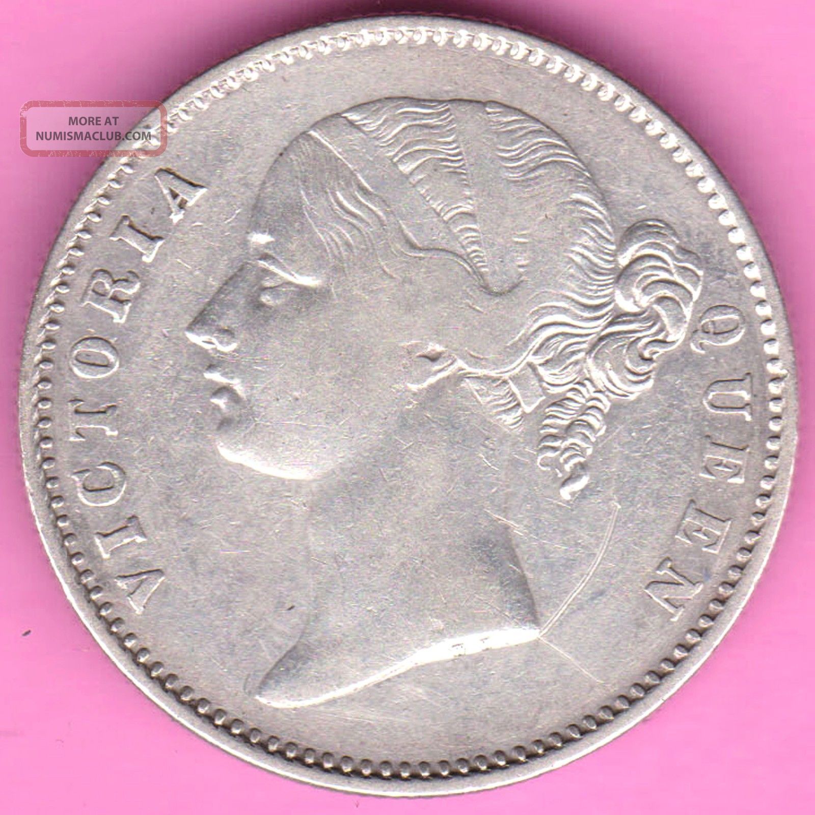 British India - 1840 - Divided Legend - One Rupee - Victoria - Rarest Silver Coin - 27 British photo