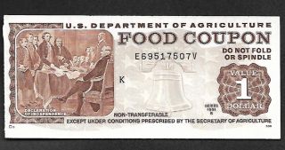 Food Stamp Coupon Unc Usda 1991 B $1.  00 E69517507v Month Code K photo