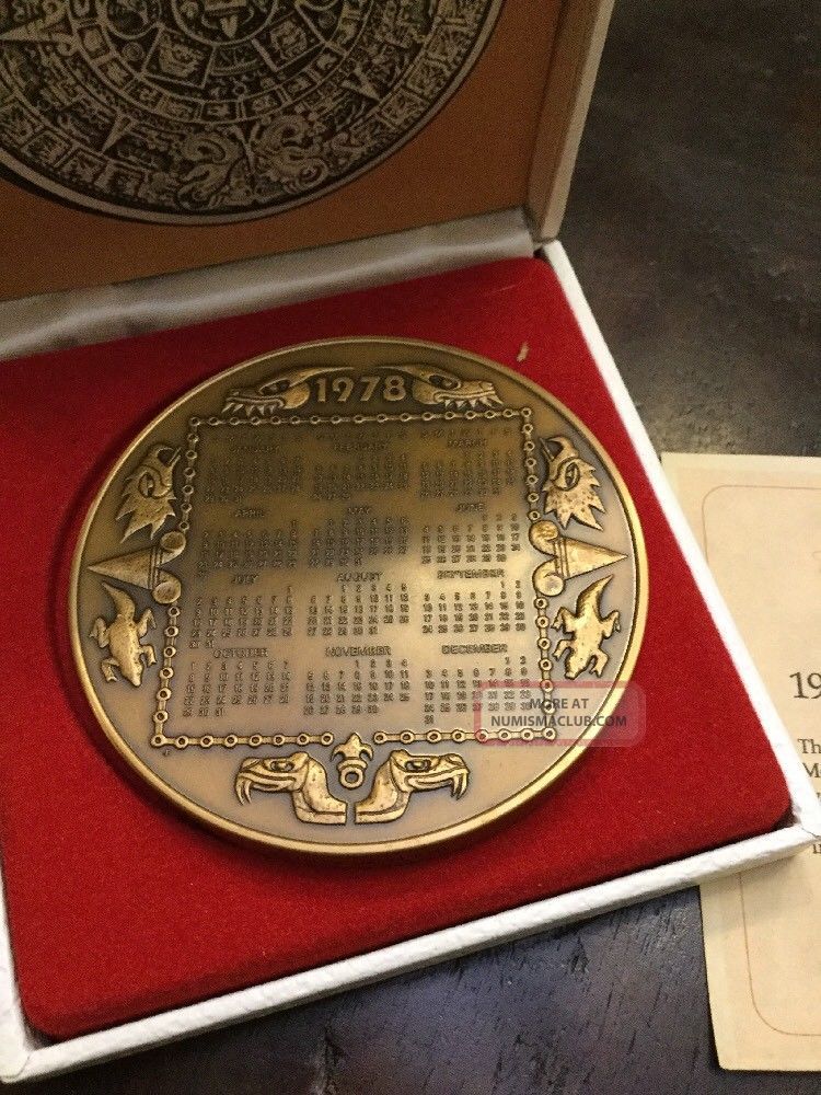 The Franklin 1978 Calendar/art Medal Solid Bronze