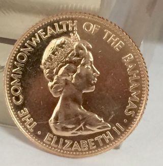 1973 Bahamas Independence $50 Gold Proof Coin (0.  2515 Oz Agw) Uncirculated photo