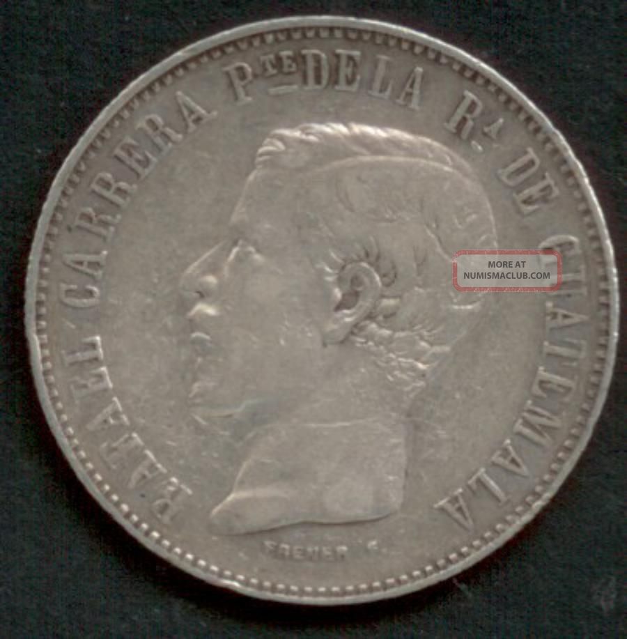 Guatemala 1860,  4 Cuatro Reales Silver North & Central America photo