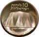1971 Silver 10 Lirot Of Israel Gem Bu Science & Industry 23rd Anniversary Middle East photo 1