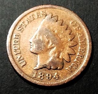 1894 Indian Head Penny,  Good Detail photo