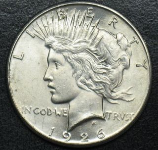 1926 Peace Silver Dollar Grade Gem Bu L610 photo