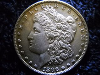 1896 - P Morgan Silver Dollar - Vf/au - Stunning Coin photo