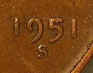 1951 S/s Lincoln Wheat Penny,  (rpm 004) Error Coin,  Aj 232 photo