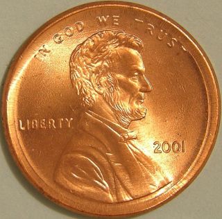 2001 P Lincoln Memorial Penny,  (broadstruck) Error Coin,  Af 150 photo