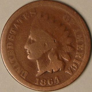 1864 Indian Head Penny,  Aa - 563 photo