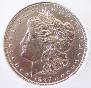 1897 - Morgan Dollar - Brilliant Uncirculated - Silver Prices Don ' T Stay Low photo