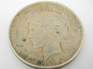 1922 D Peace One Dollar Silver Coin T735 photo