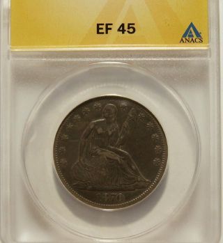 1870 - S Seated Liberty Half Anacs Xf - 45 (rarity Rates With The 1874 - Cc) photo
