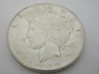 1922 Peace One Dollar Silver Coin T738 photo
