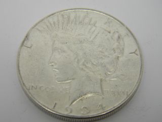 1934 Peace One Dollar Silver Coin T739 photo