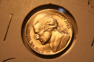 1943 Jefferson Steps Bu Nickel Coin 43p photo