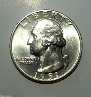 Washington Quarter 1951 D Gm Bu Brilliant photo