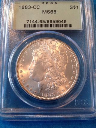 1883 Cc Morgan Silver Dollar Ms65 Rated By Pcgs photo