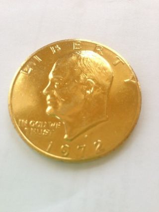 1972 D 24k Gold Plated Eisenhower Ike Dollar Coin photo