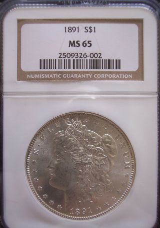 1891 P Morgan Silver Dollar Ms65 Ngc photo